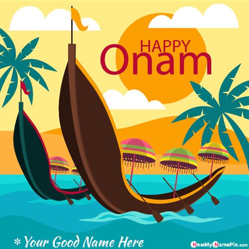 Kerala Festival Onam Wishes Best Greeting Card With Name